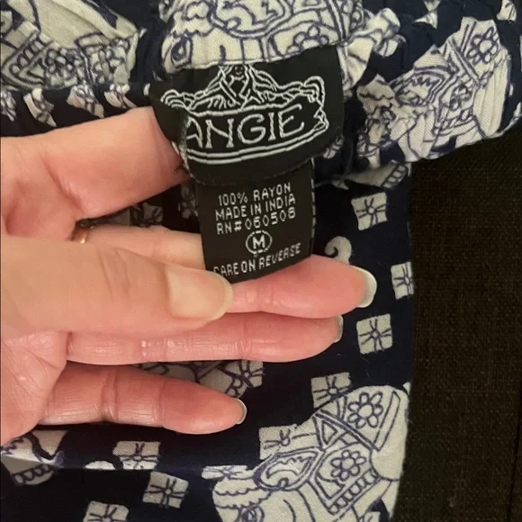 #1273=Bohemian Navy Elephant Print Women's Shorts - Picture 6 of 7